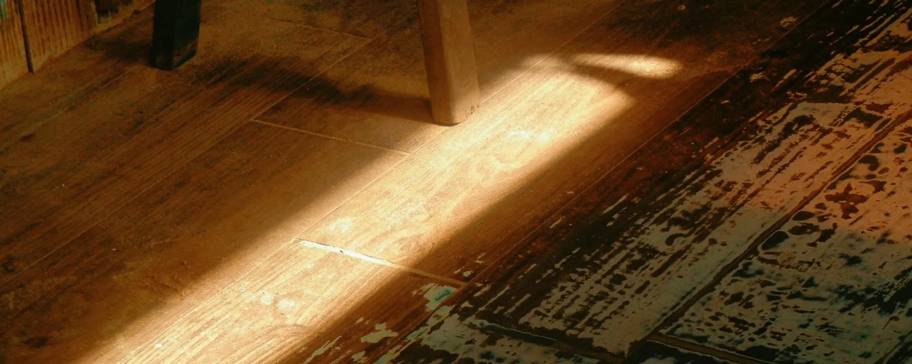 Natural light across a warm wooden floor